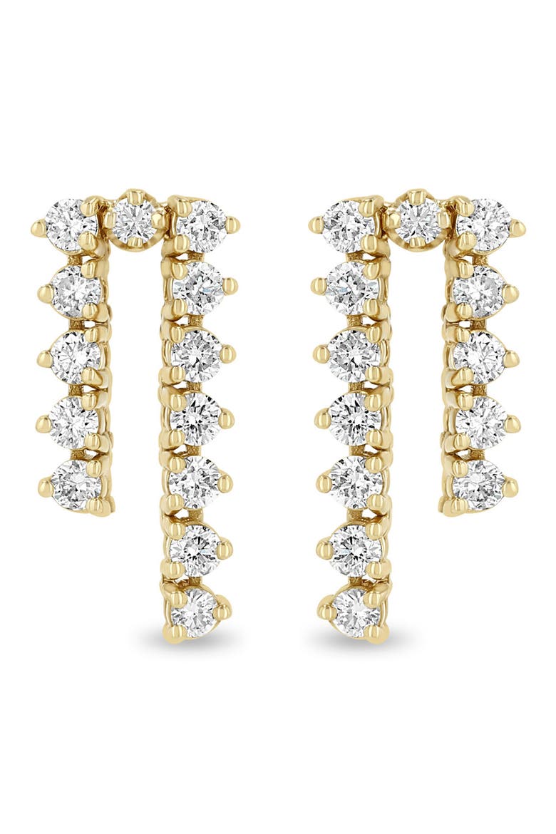 14K Gold Diamond Tennis Drop Earrings, Main, color, 14K YELLOW GOLD