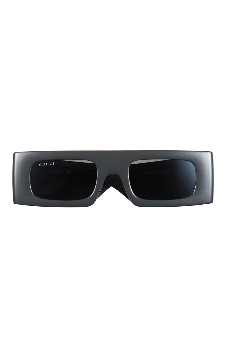 49mm Rectangular Sunglasses, Main, color, GREY GREY GREY