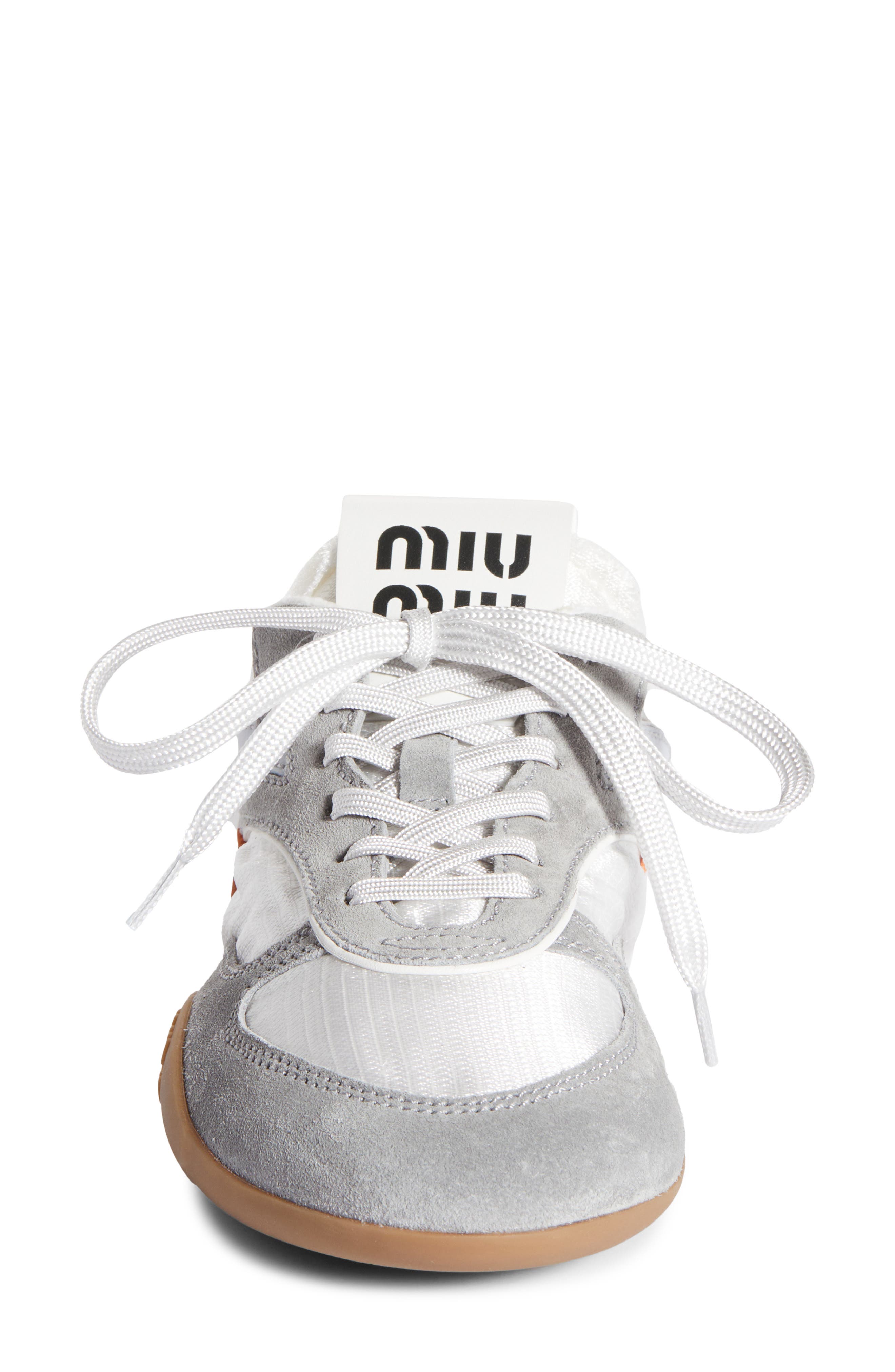 Miu Miu Gymnasium Low Top Sneaker, Alternate, color, White