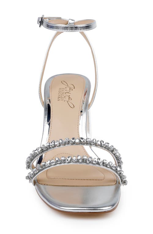 Jewel Badgley Mischka Nella Ankle Strap Sandal In Silver Metallic