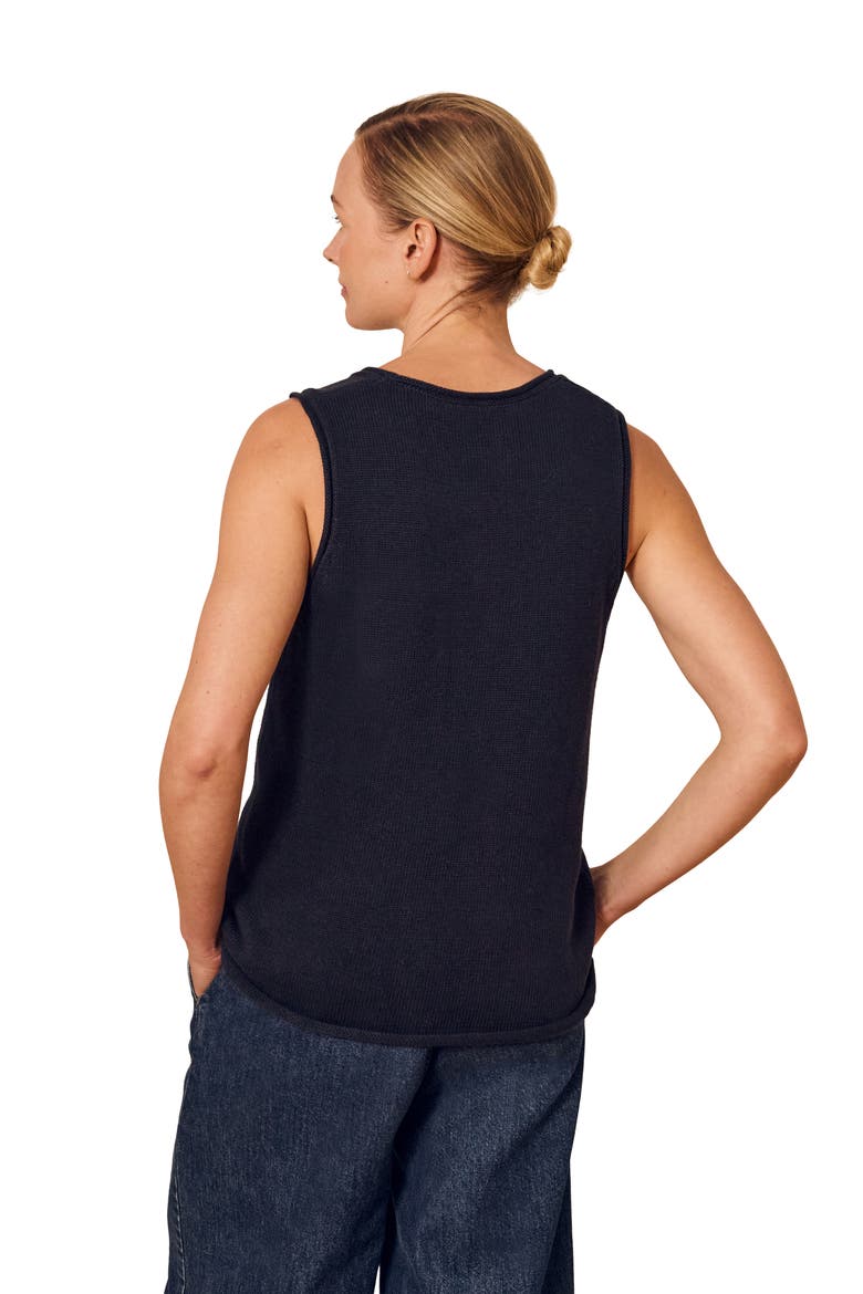 Scoop Neck Knitted Tank Top, Alternate, color, Navy