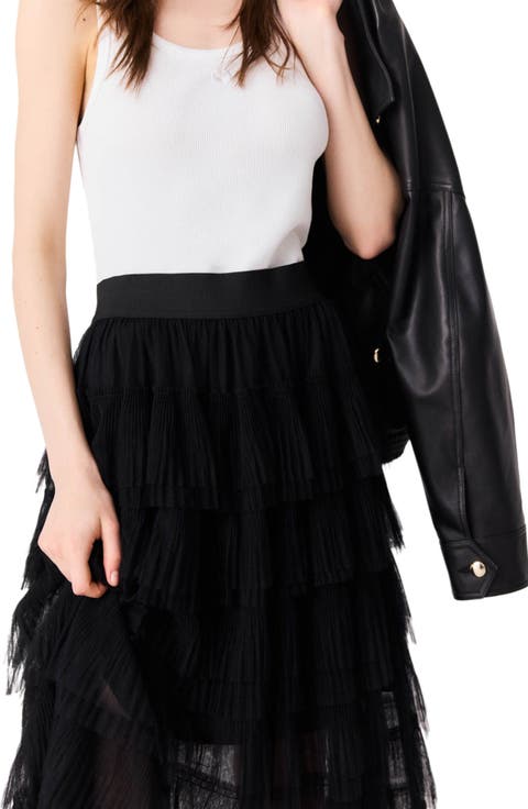 Tulle midi skirt