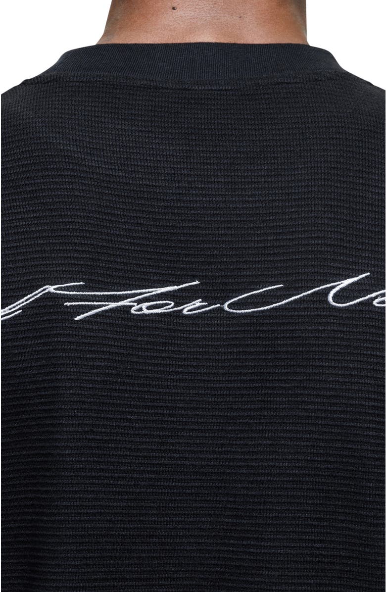 Good For Nothing Scribble Long-Sleeve Waffle T-Shirt, Alternate, color, Black