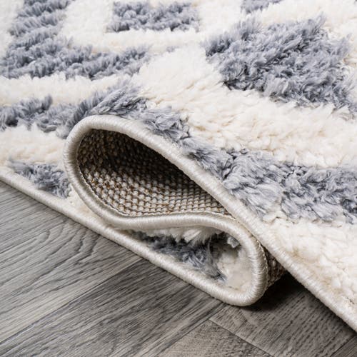 Jonathan Y Astrid Retro Trellis High-low Area Rug In Cream/gray