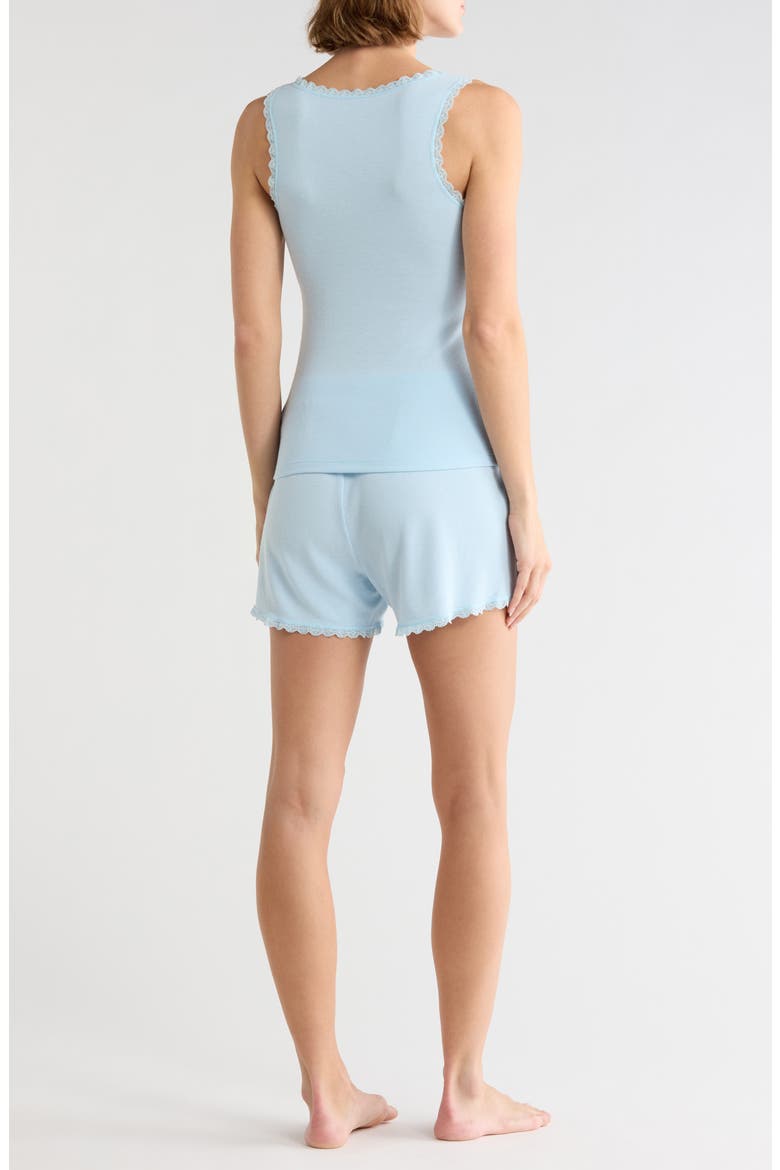 Lace Trim Tank & Shorts Pajamas, Alternate, color, SERENITY SKY/ SERENITY SKY