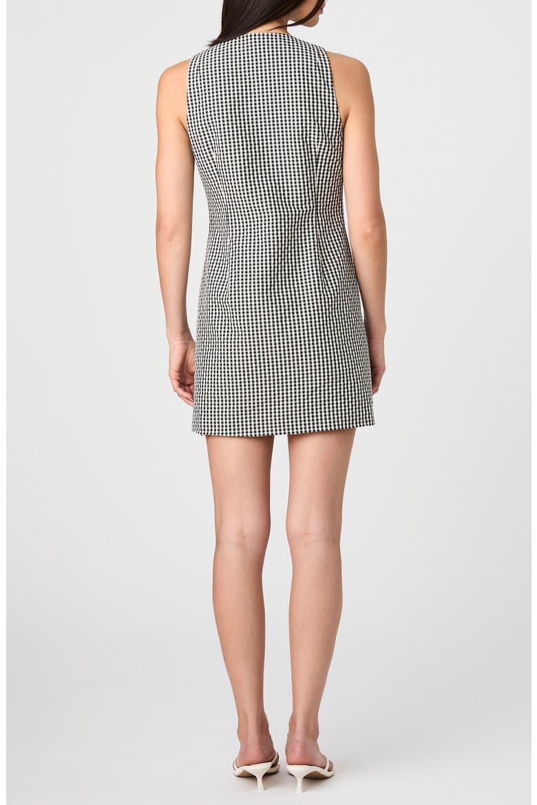 Gingham Sleeveless Cotton Minidress, Alternate, color, BLACK GINGHAM