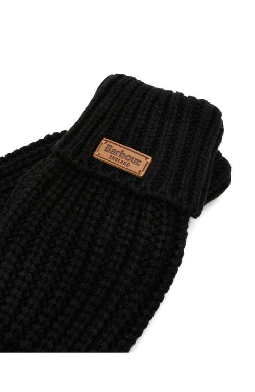 Barbour Saltburn Chunky Knit Gloves In Black