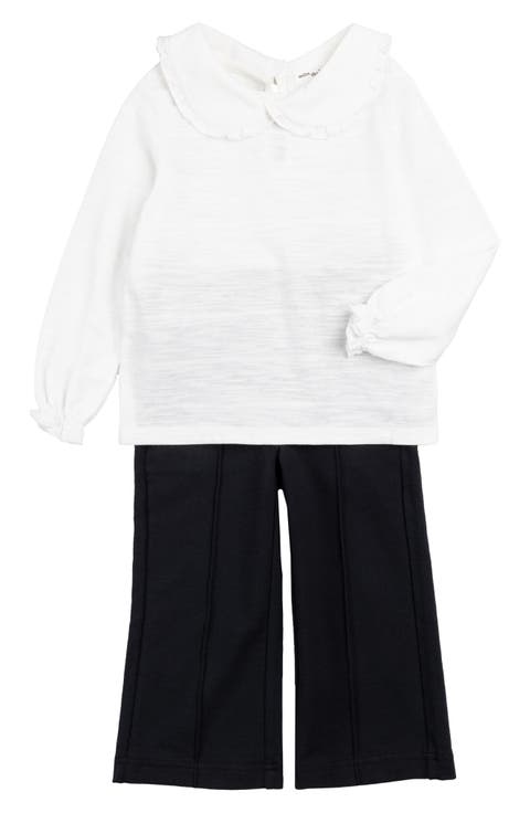 Kids' Cotton Jersey Top & Wide Leg Pants Set (Toddler & Little Kid)