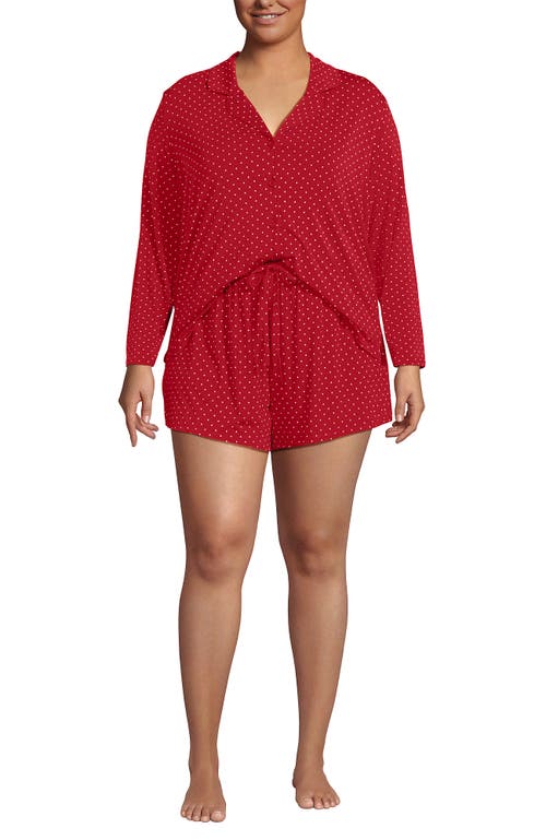 Lands' End Cooling 3 Piece Pajama Set In Red