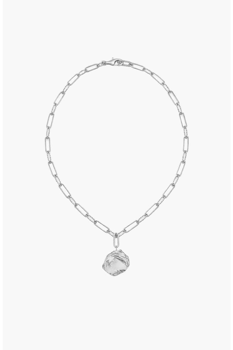 Maxi Mao Pendant Necklace in Silver, Alternate, color, Silver