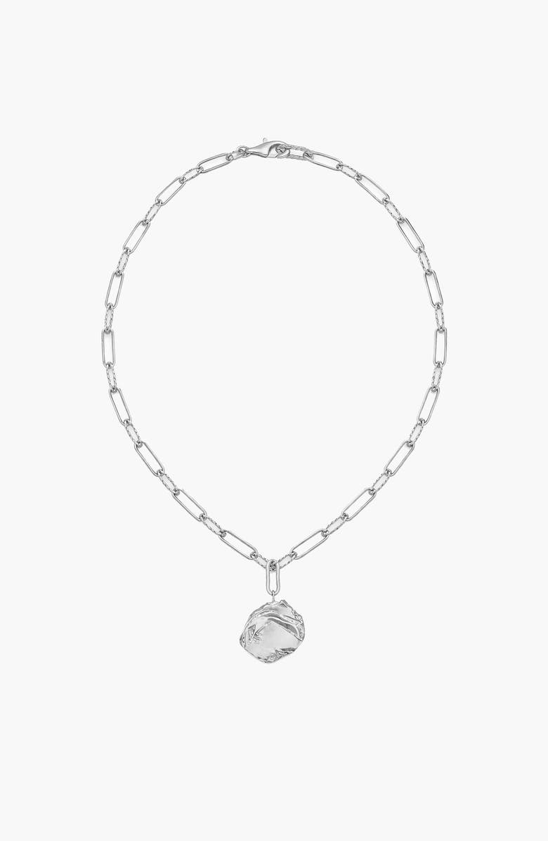 YOJ Maxi Mao Pendant Necklace in Silver, Alternate, color, Silver