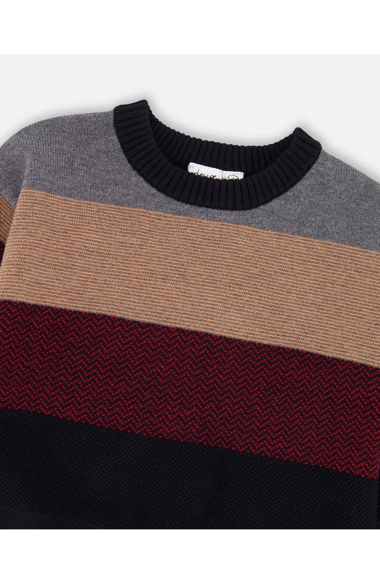 Deux par Deux Color Block Knit Sweater, Alternate, color, 