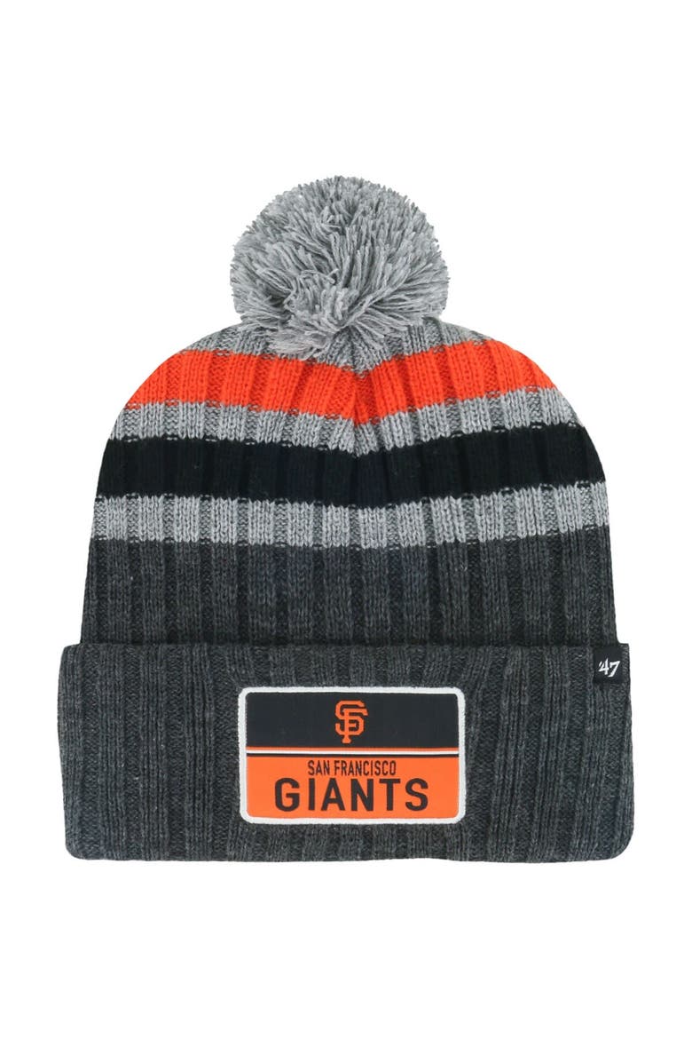 Men's '47 Gray San Francisco Giants Stack Cuffed Knit Hat with Pom, Main, color, Gray