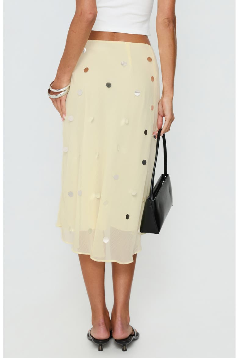 Kessiah Sequin Midi Skirt, Alternate, color, YELLOW