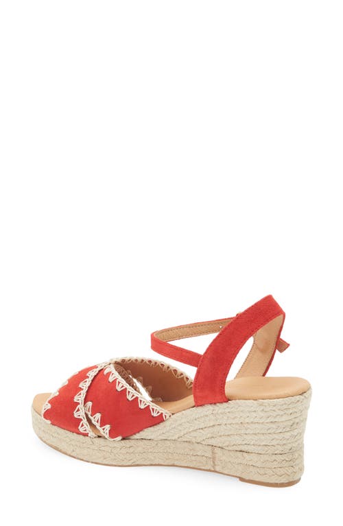 Cordani Ember Ankle Strap Espadrille Platform Wedge Sandal In Red Suede