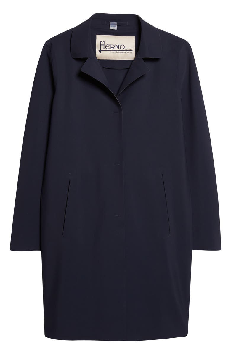 Herno Snap Front Performance Scuba Knit Coat, Alternate, color, 9200 Navy