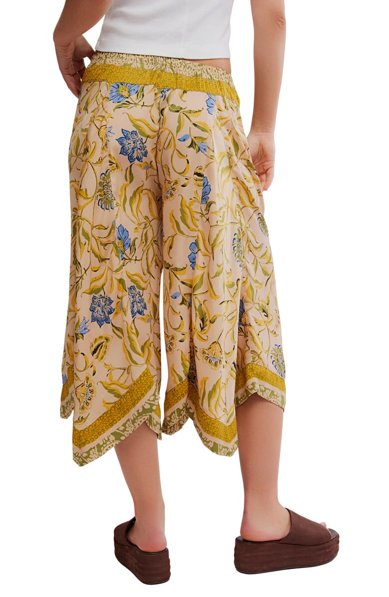 Free People Sweet Reaction Print Crop Swing Pants, Alternate, color, Sunflower Combo