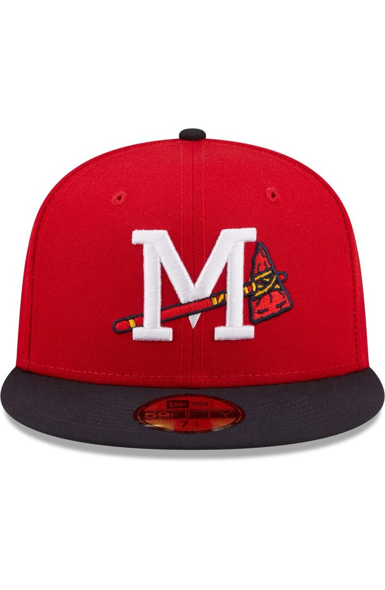 New Era Men's New Era Red Mississippi Braves Authentic Collection 59FIFTY Fitted Hat, Alternate, color,