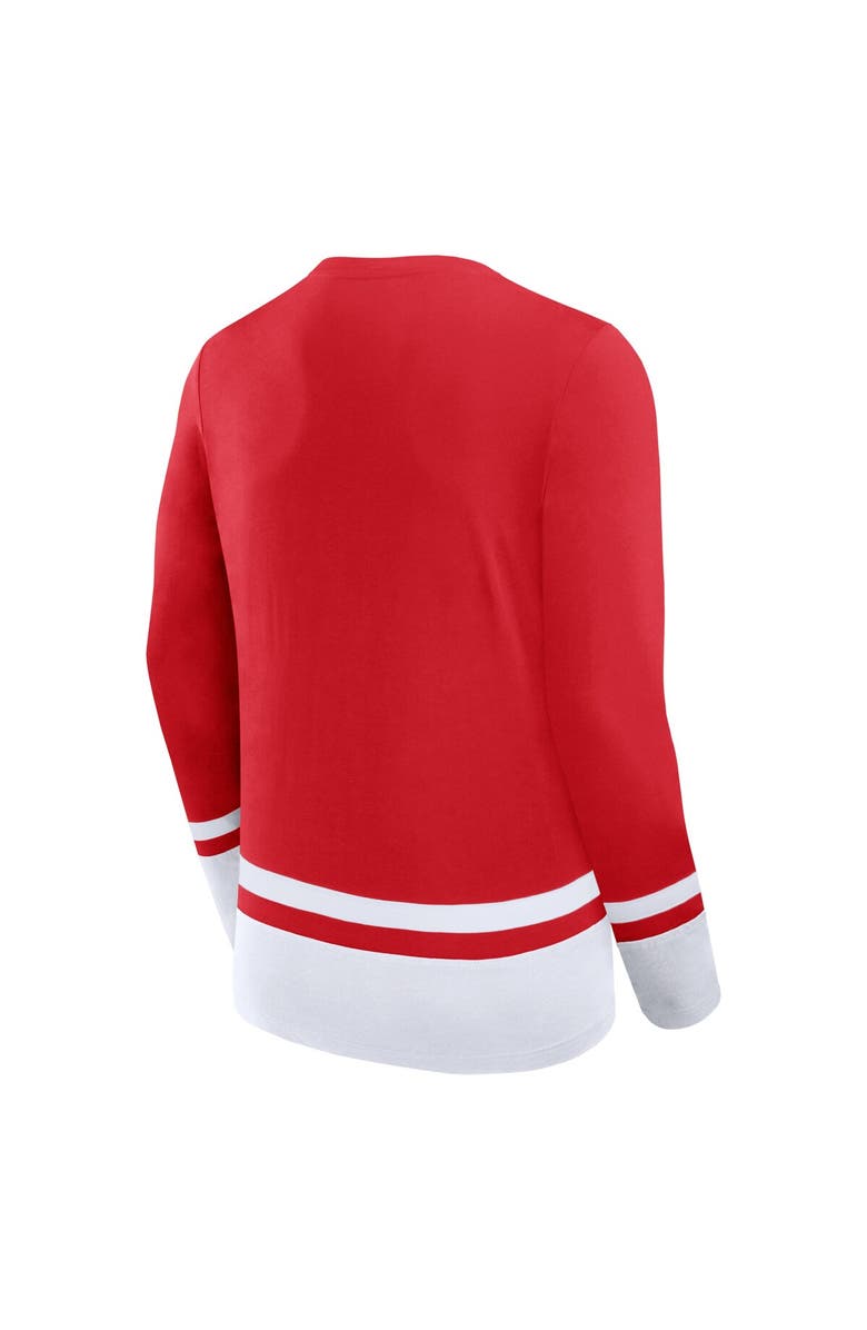 FANATICS Men's Fanatics Branded Red Detroit Red Wings Back Pass Lace-Up Long Sleeve T-Shirt, Alternate, color, 