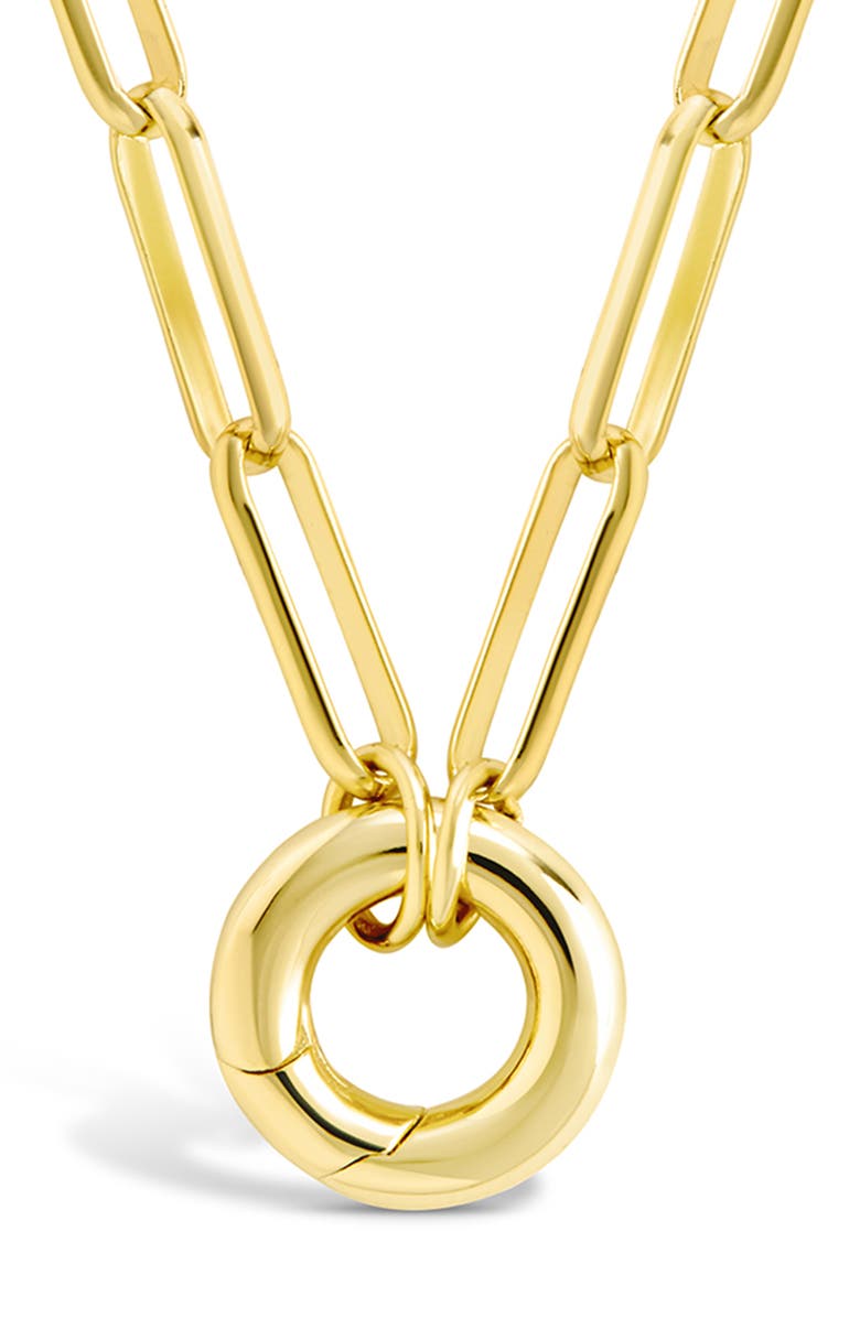 Sterling Forever Campbell Circle Pendant Necklace, Alternate, color, Gold