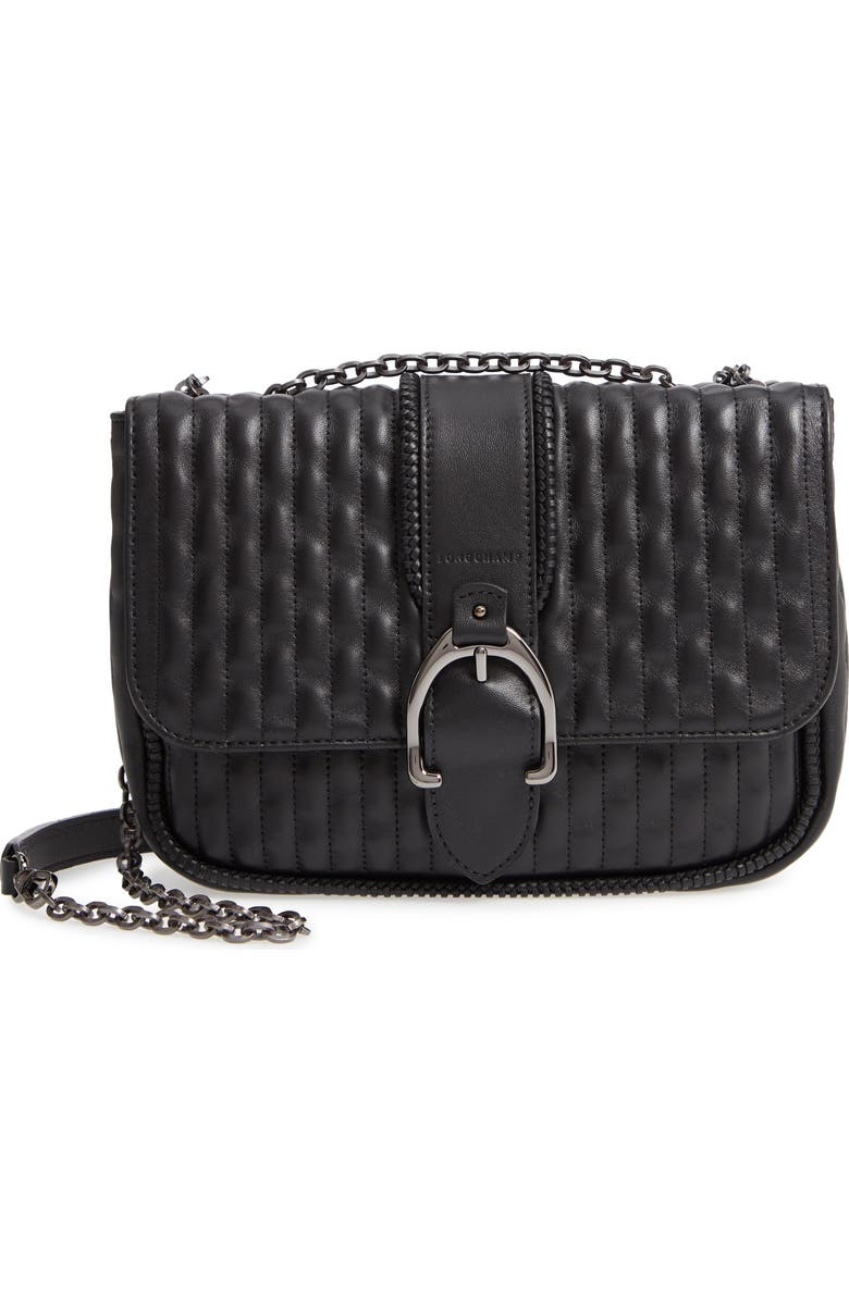 Longchamp Small Leather Crossbody Bag, Main, color,