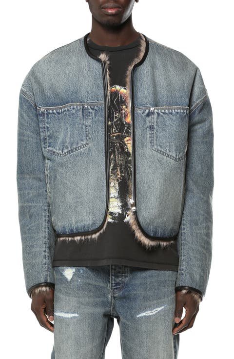 Reversible Faux Fur Denim Jacket