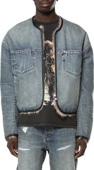 PURPLE BRAND Reversible Faux Fur Denim Jacket