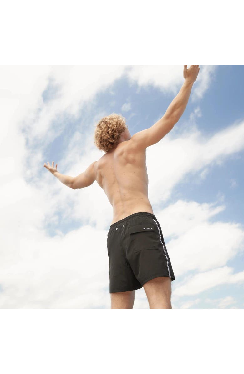 Le Club Resortwear Eco-Friendly 7" Le Club Men's Swim Trunks for Ultimate Comfort, Alternate, color, Solid Black