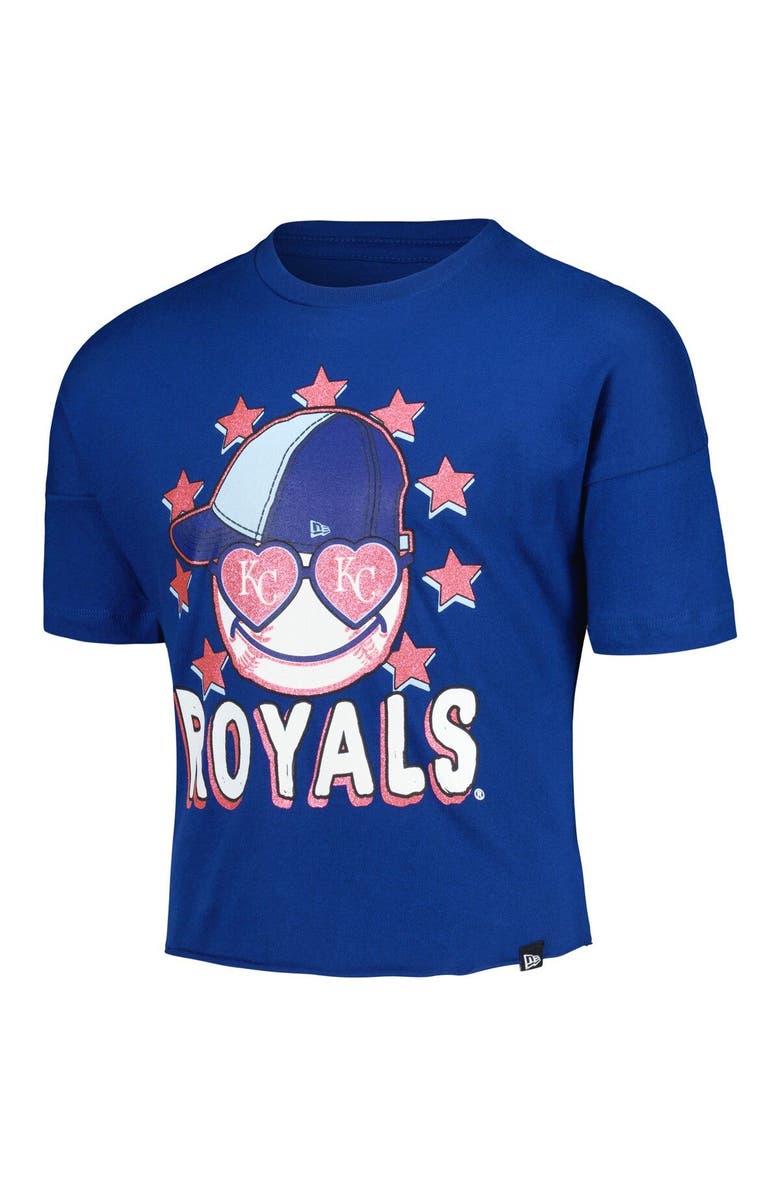 New Era Girls Youth New Era Royal Kansas City Royals Team Half Sleeve T-Shirt, Alternate, color, Royal