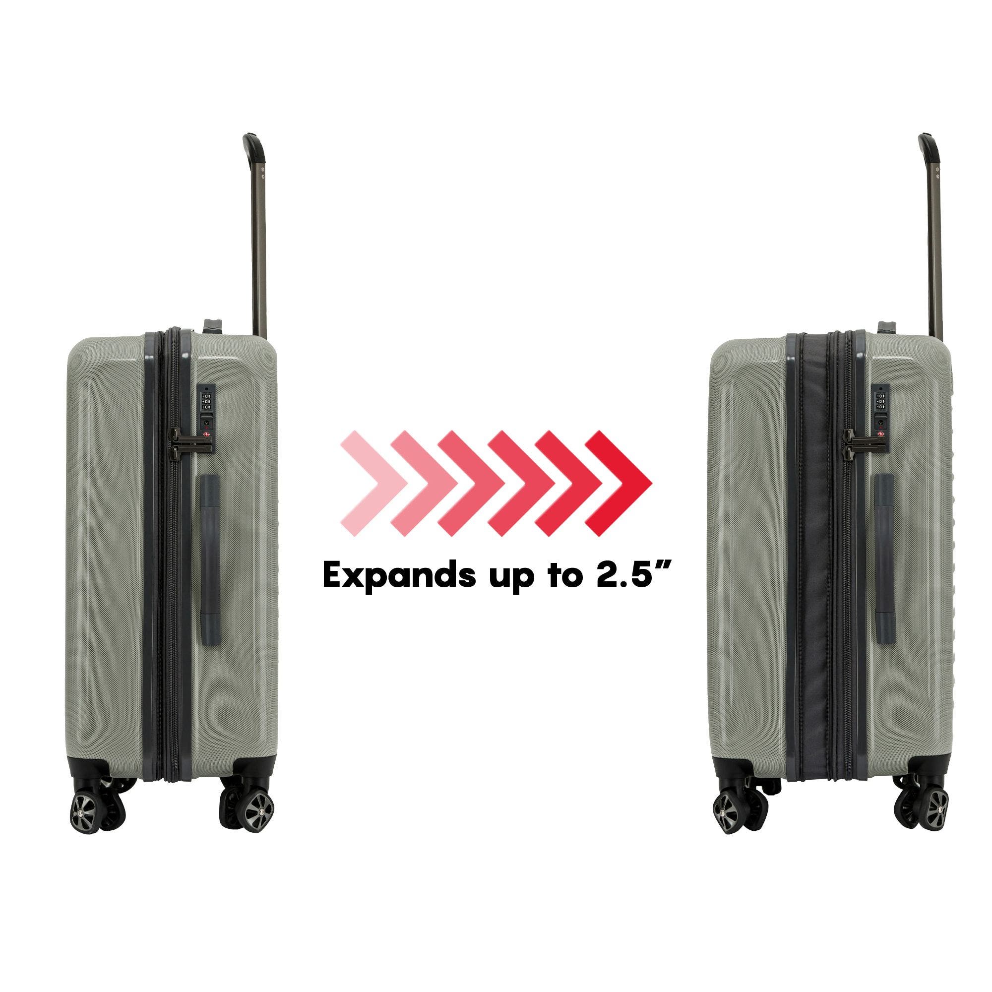 24660 Rails 25 Inch Expandable Hardside Upright Suitcase, Alternate, color, Moss Grey