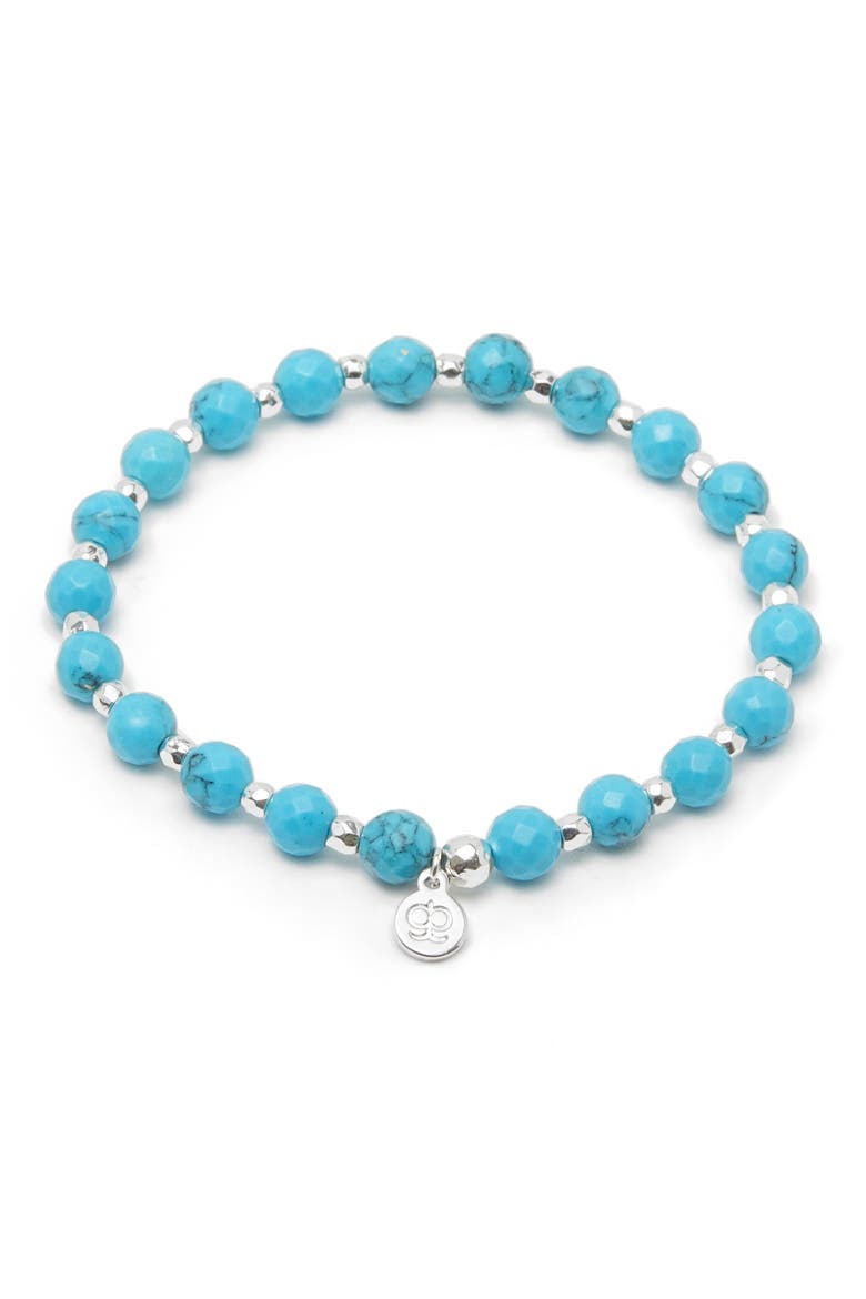 Power Stone Stretch Bracelet, Main, color, HEALING/ TURQUOISE/ SILVER