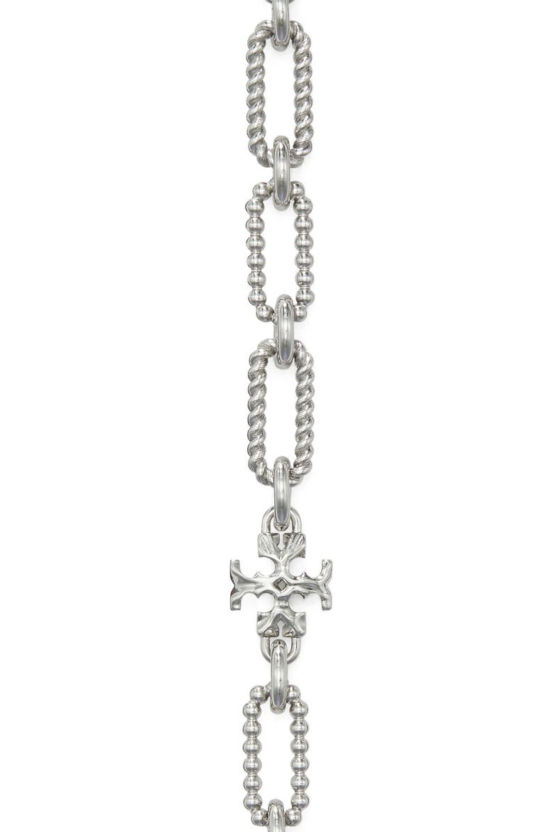 Roxanne Beaded Chain Necklace, Alternate, color, SHINY PEWTER