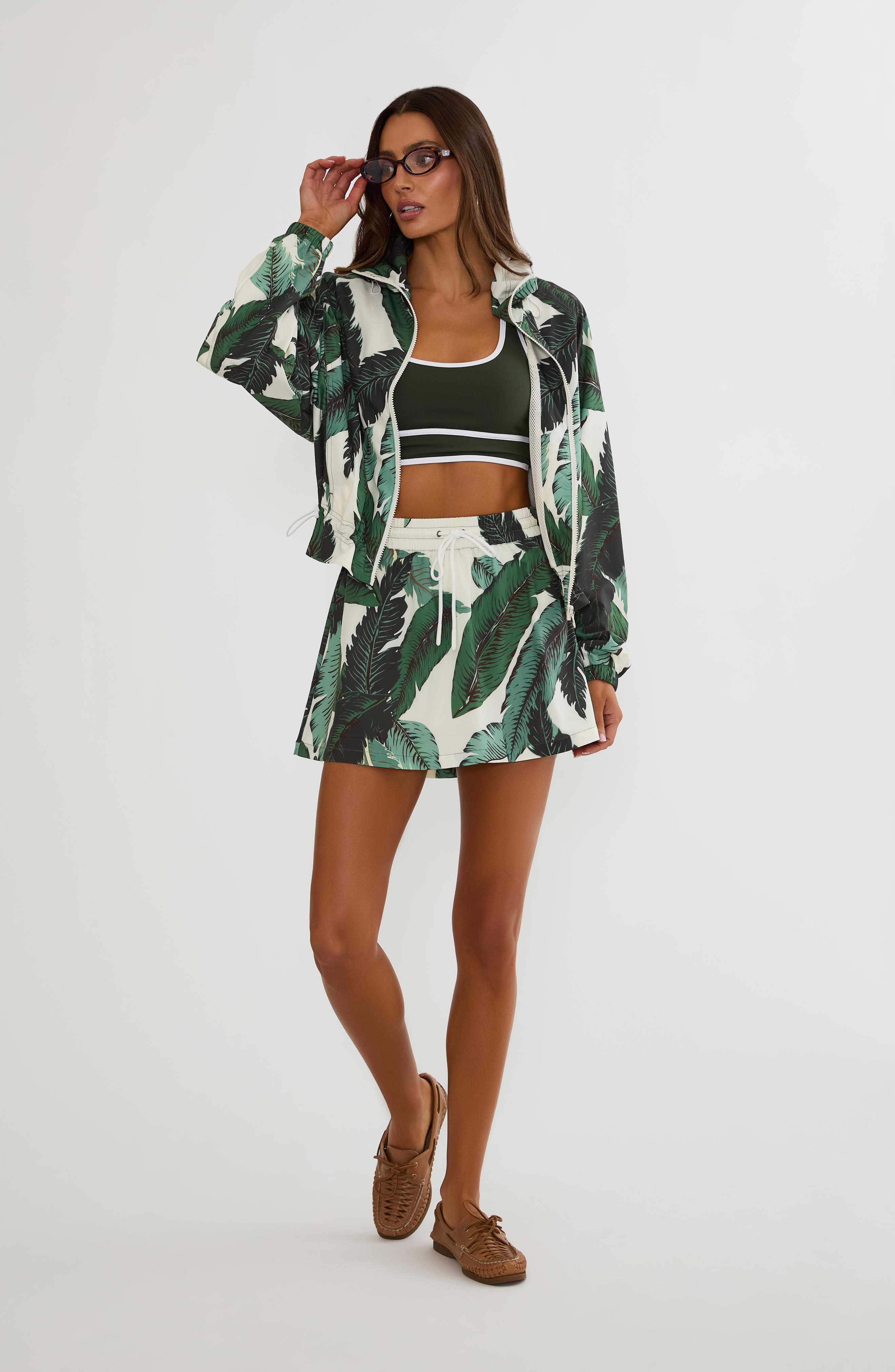 Beach Riot Casen Palm Print Performance Jacket (Women) | Nordstrom