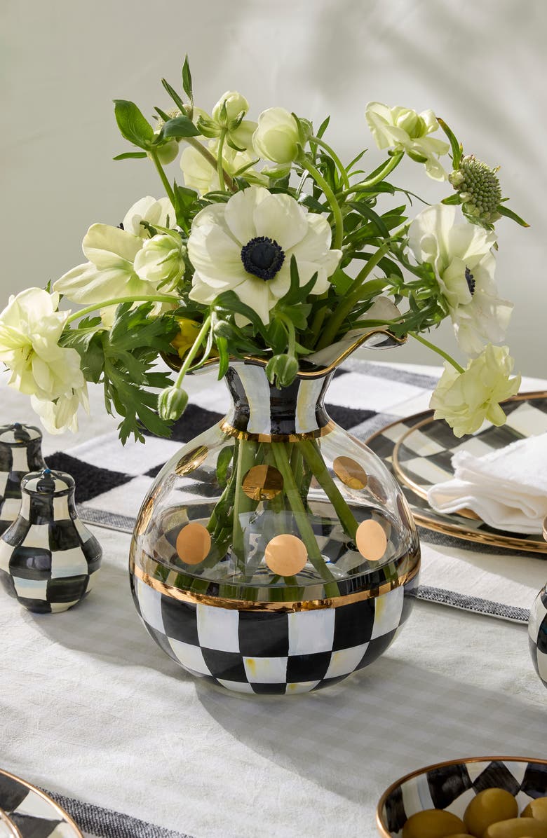 MACKENZIE CHILDS Tango Vase, Alternate, color, Black