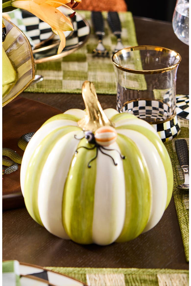 Fergal's Friend Spider On a Small Pumpkin, Alternate, color, GREEN