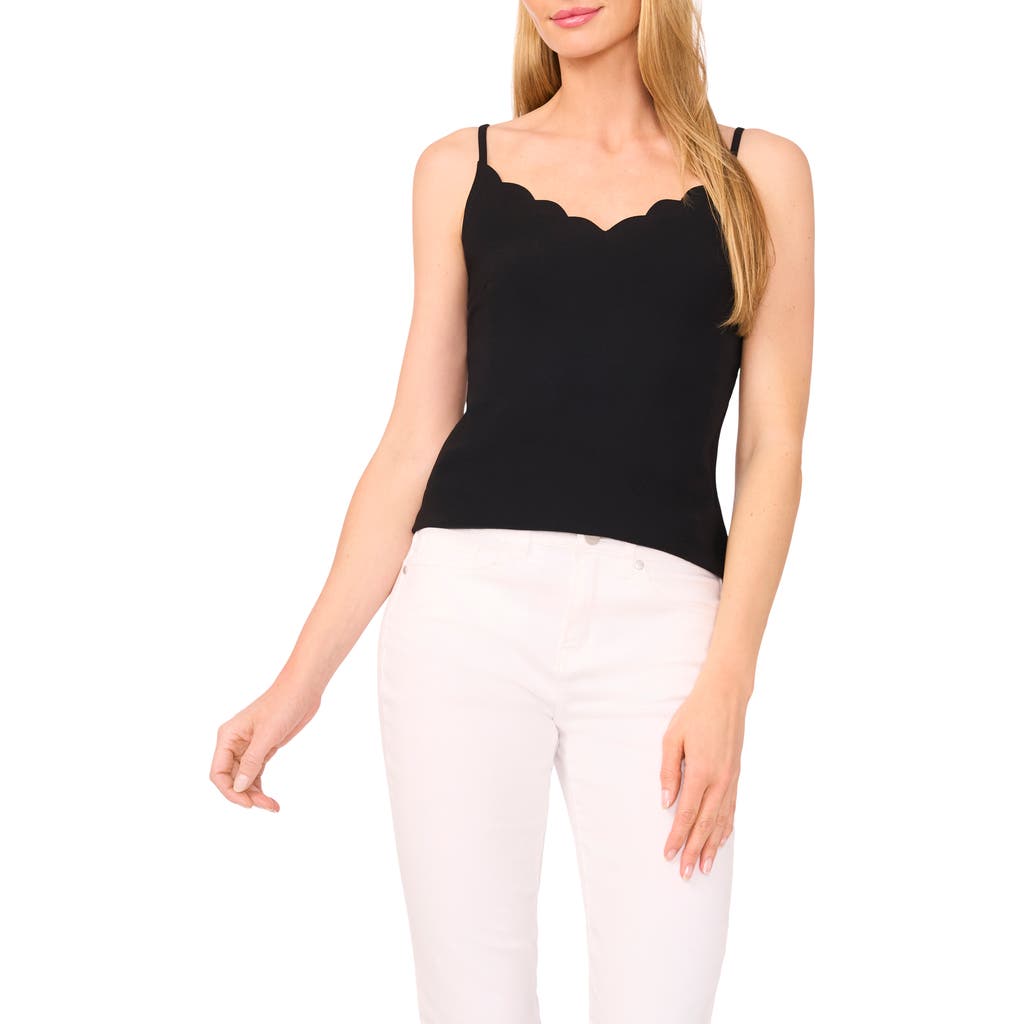 Ted Baker Scallop Laser Cut Crepe Camisole In Black