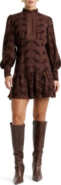 Bardot Remy Long Sleeve Lace Minidress