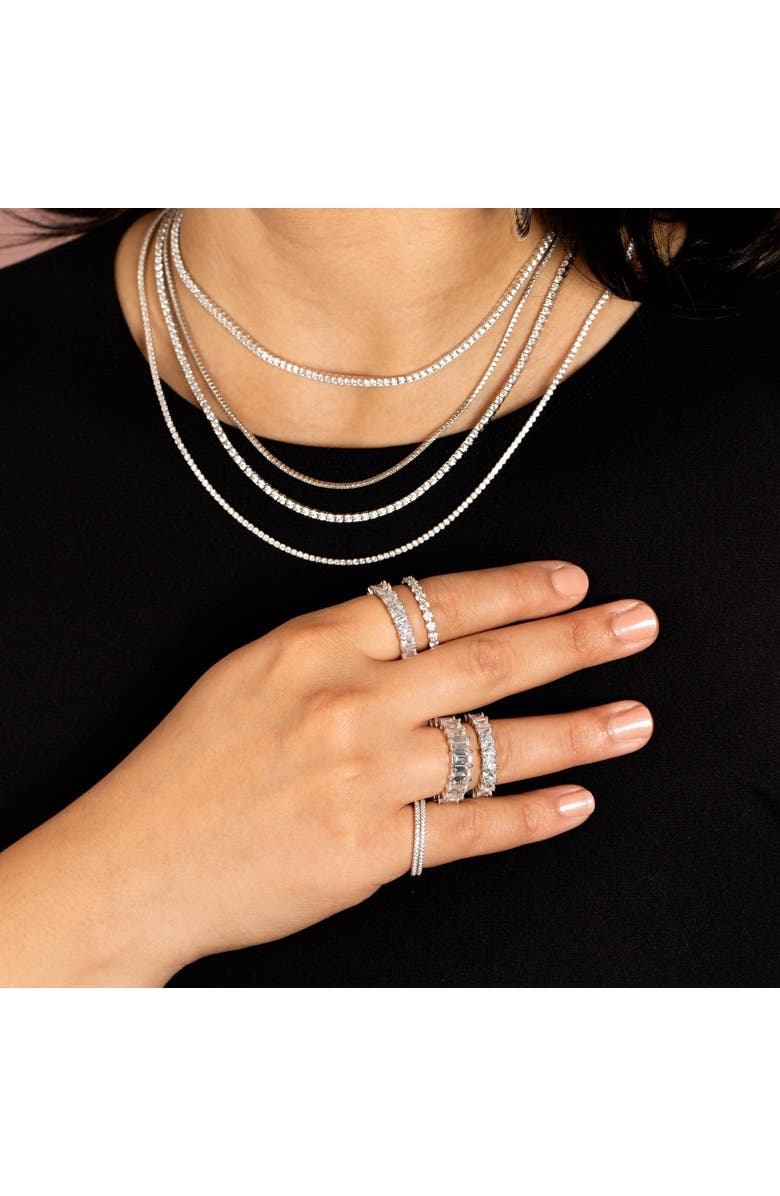 BY ADINA EDEN Princess Cut Eternity Band, Alternate, color, Silver