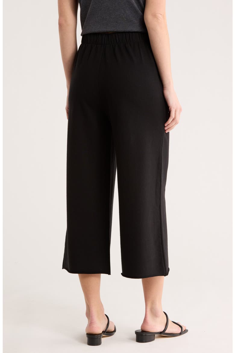 Crop French Terry Pants, Alternate, color, BLACK