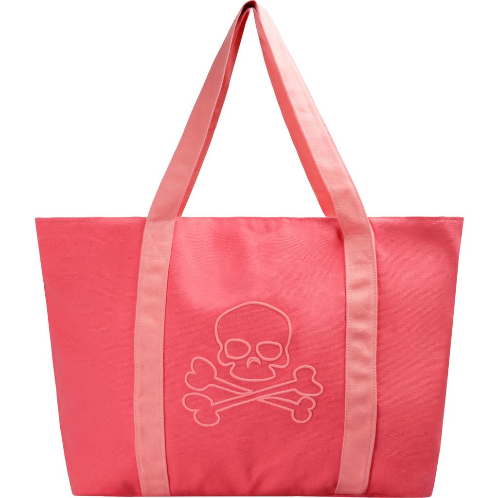 Scalpers Kids' Skull Contrast Tote Bag In Coral