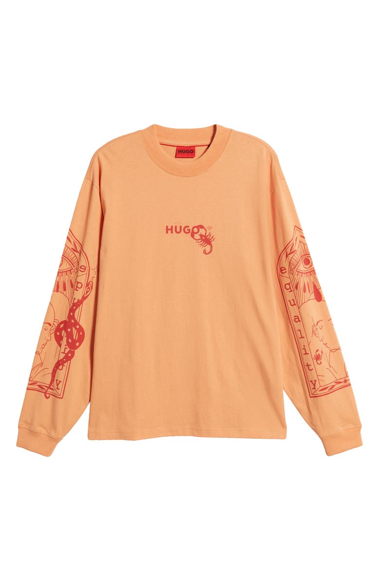 HUGO Dequaliom Graphic Long Sleeve T-Shirt, Alternate, color, 