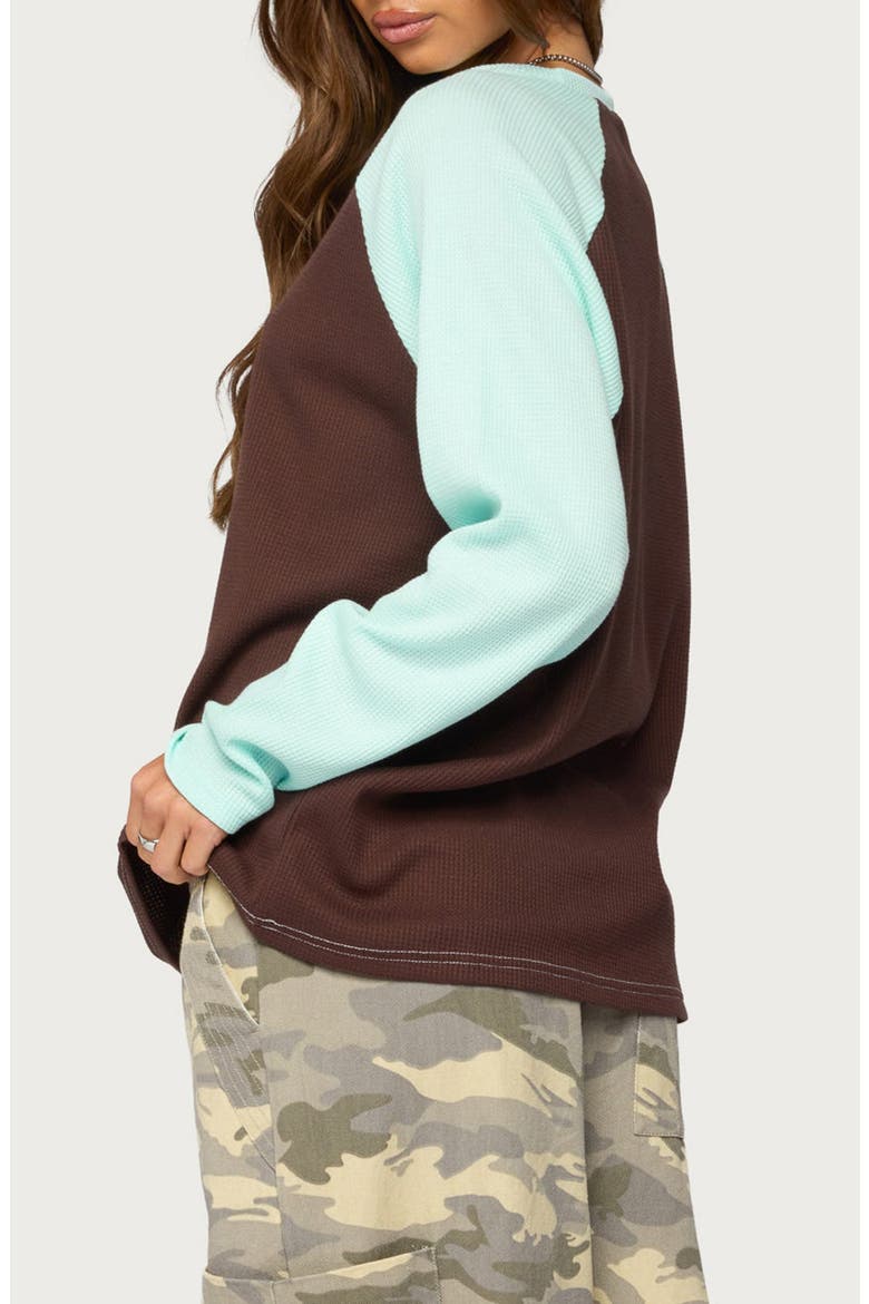 Me Time Oversize Waffle Knit Top, Alternate, color, BROWN