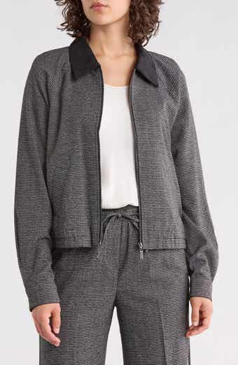 Nicole Miller Ava Houndstooth Bomber Jacket