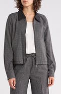 Nicole Miller Ava Houndstooth Bomber Jacket