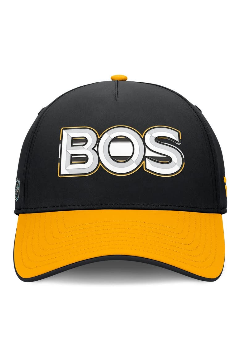 Men's Fanatics Black/Gold Boston Bruins Authentic Pro Rink Team Code Flex Hat, Alternate, color, Black