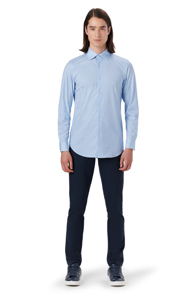 Bugatchi OoohCotton<sup>®</sup> Geo Print Button-Up Shirt, Alternate, color, 