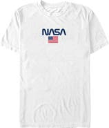 NASA Men's NASA Americana Logo Flag  Graphic T-Shirt