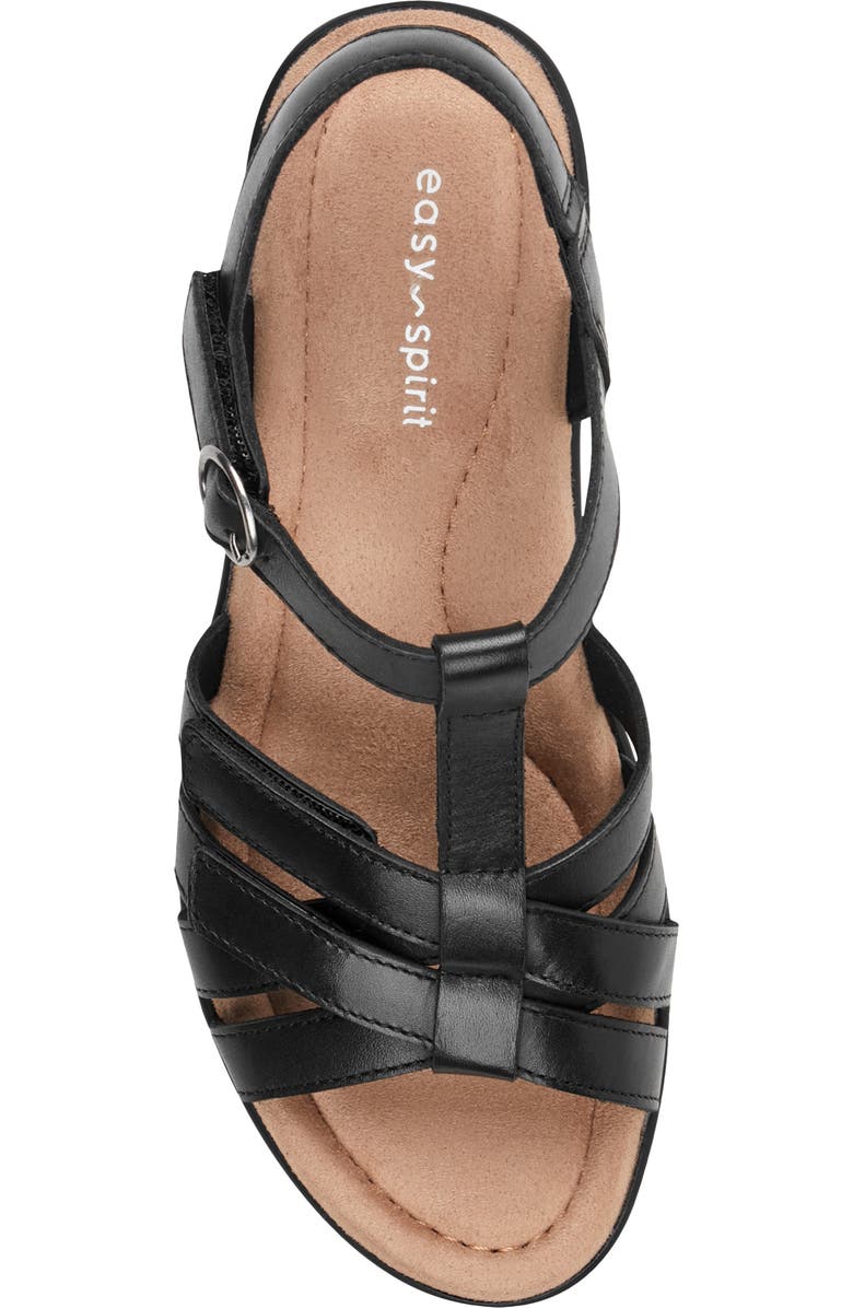 Easy Spirit Clarra T-Strap Sandal, Alternate, color, Black