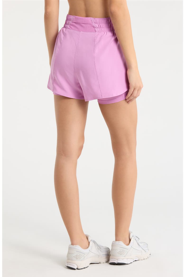 One Dri-FIT High-Waisted 3-Inch 2-in-1 Shorts, Alternate, color, LIGHT MAGENTA/WHITE