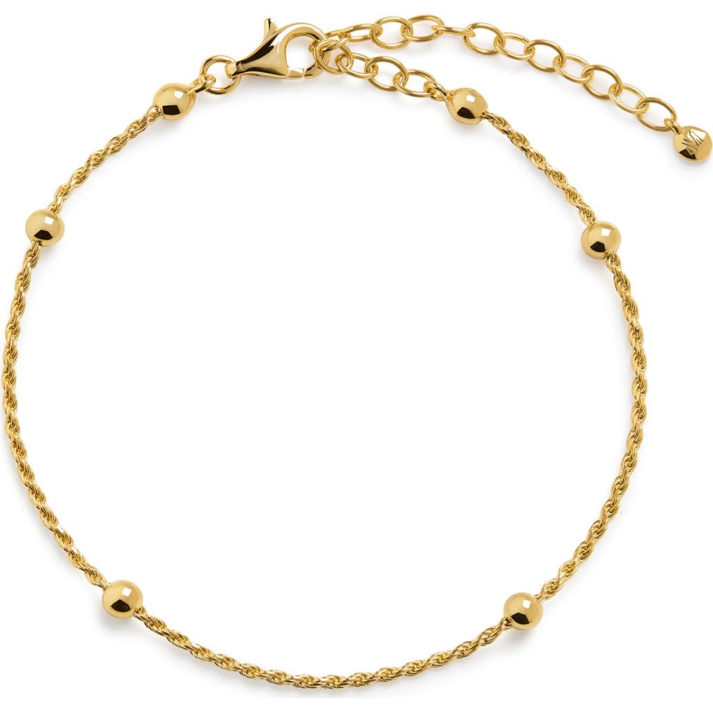 Monica Vinader Gold Beaded Rope Chain Bracelet In 18ct Gold Vermeil
